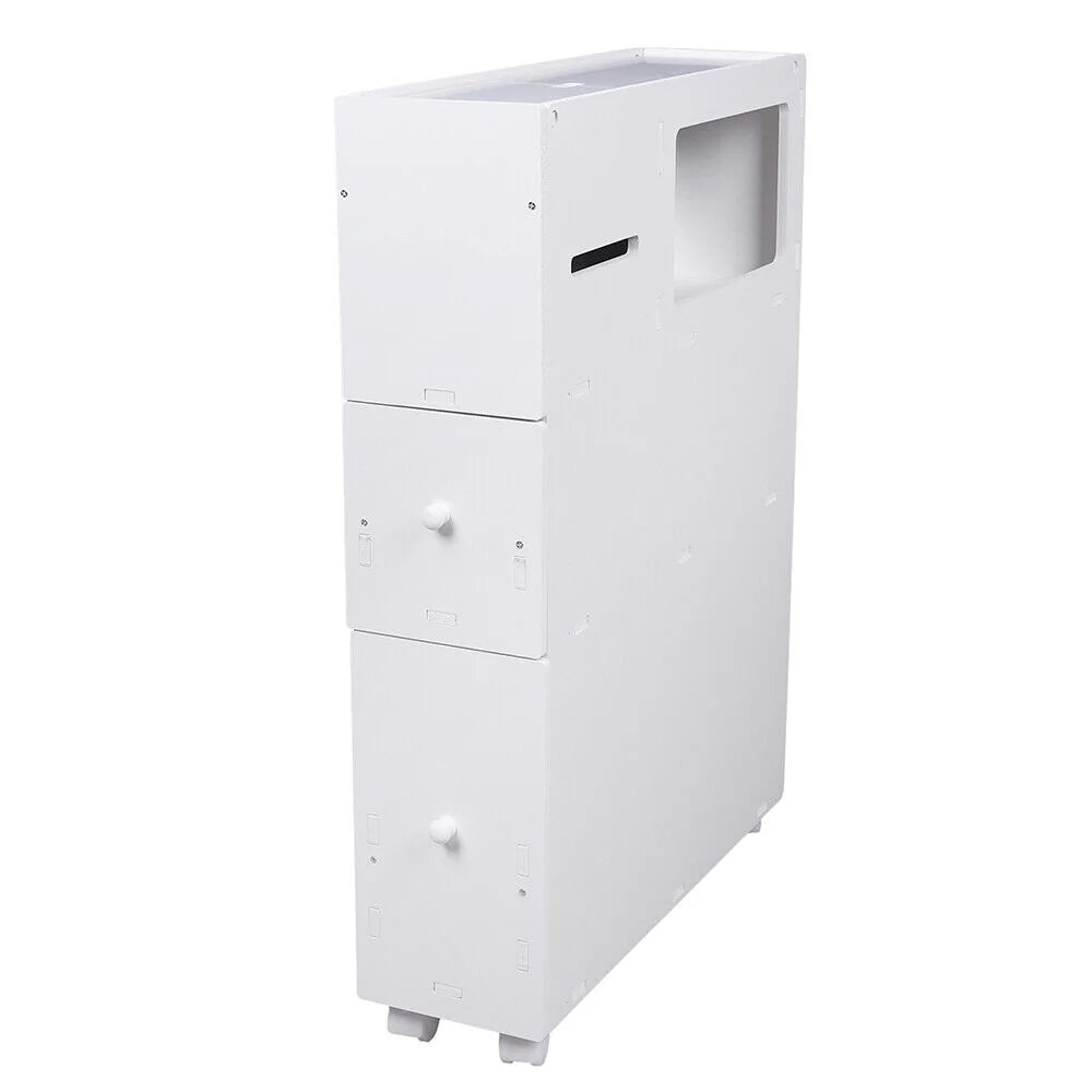 Slim Bathroom Storage Cabinet Floor Standing Organizer Shelves N920818