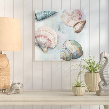 Blue Watercolor Painting Print on Wrapped Canvas D42112