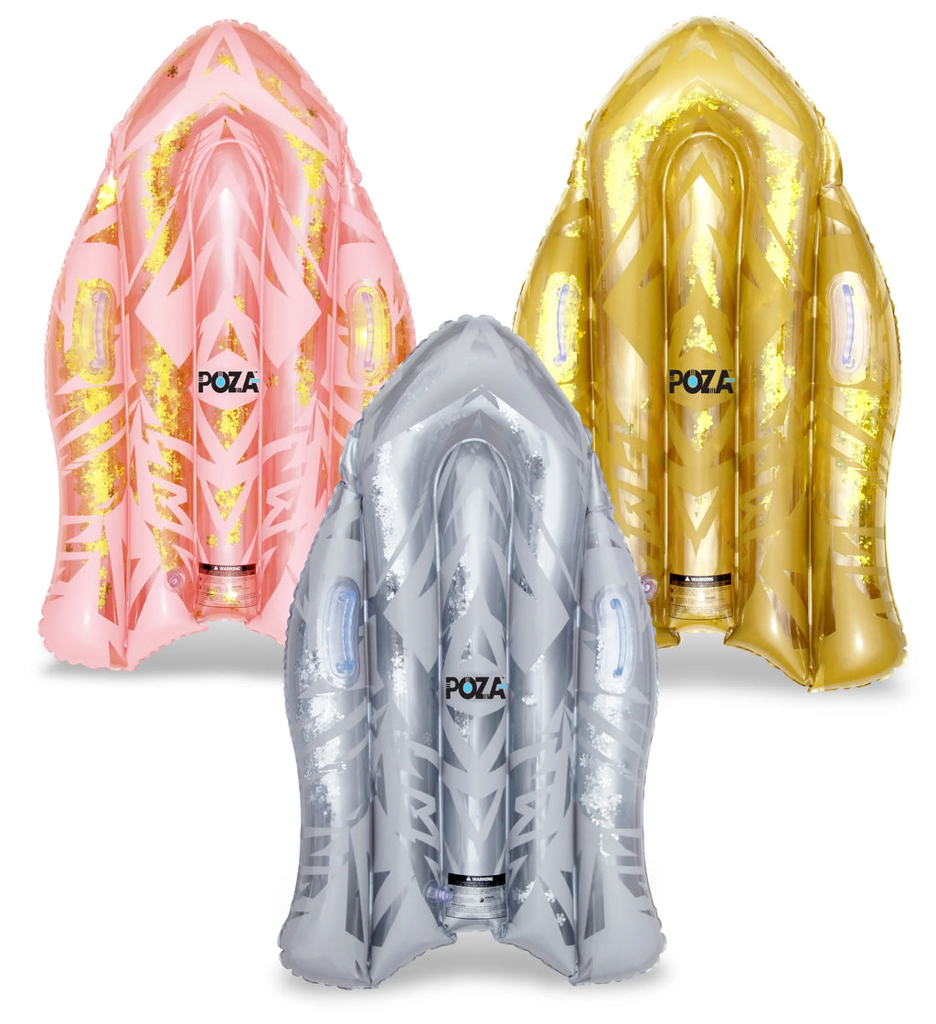 Inflatable Snow Sled Set of 3, Rose Gold, Gold, and Silver, 44 Inch M30081