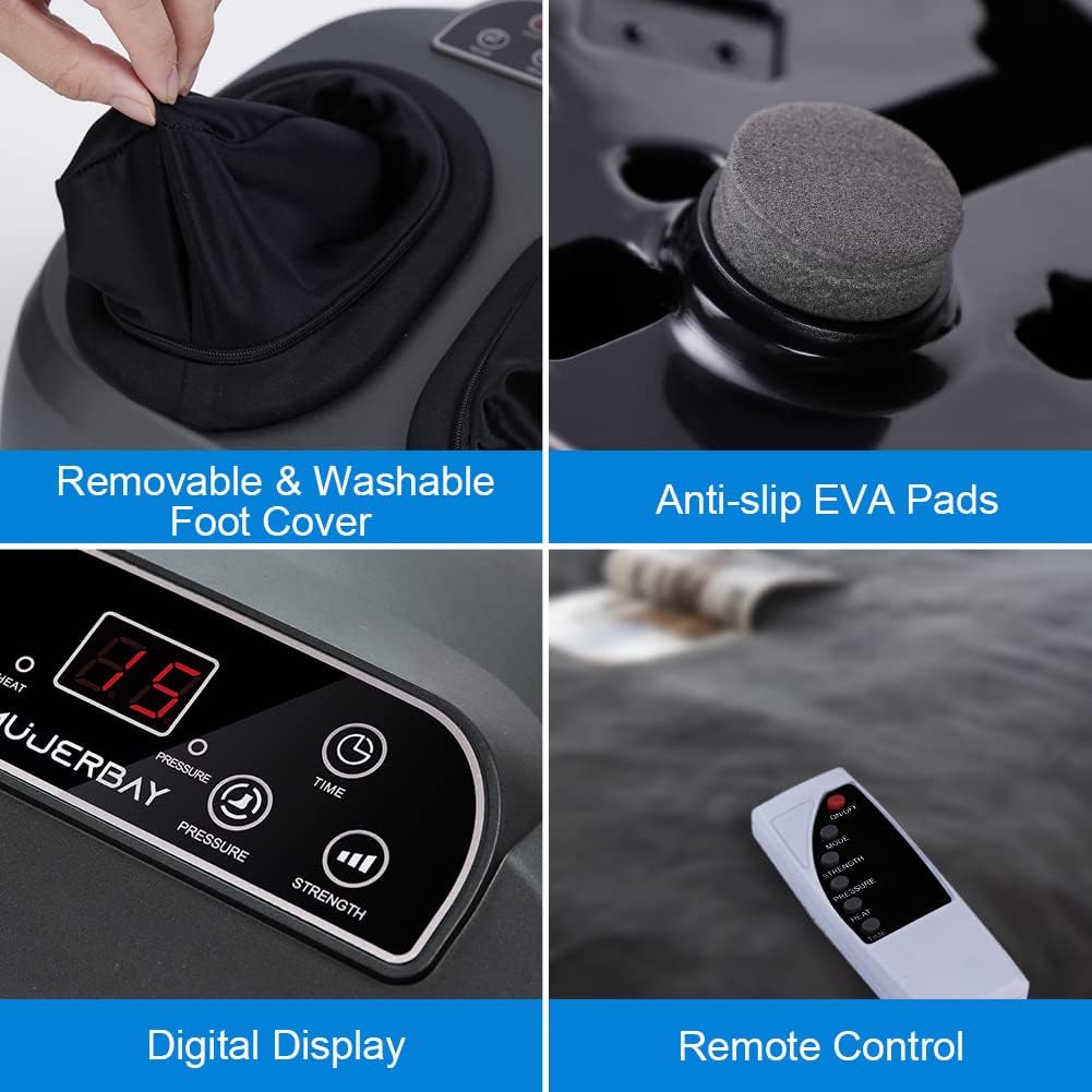 Foot Massager with Remote Control, Shiatsu with Heat, Air Compression Y72488