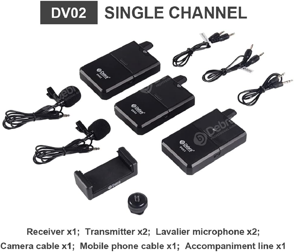 DV UHF Wireless Lavalier Microphone with Remote Monitor, Dual Mics S668640
