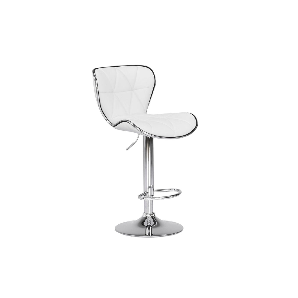 Faux Leather Adjustable Counter/Bar Stool Set of 2 White O659