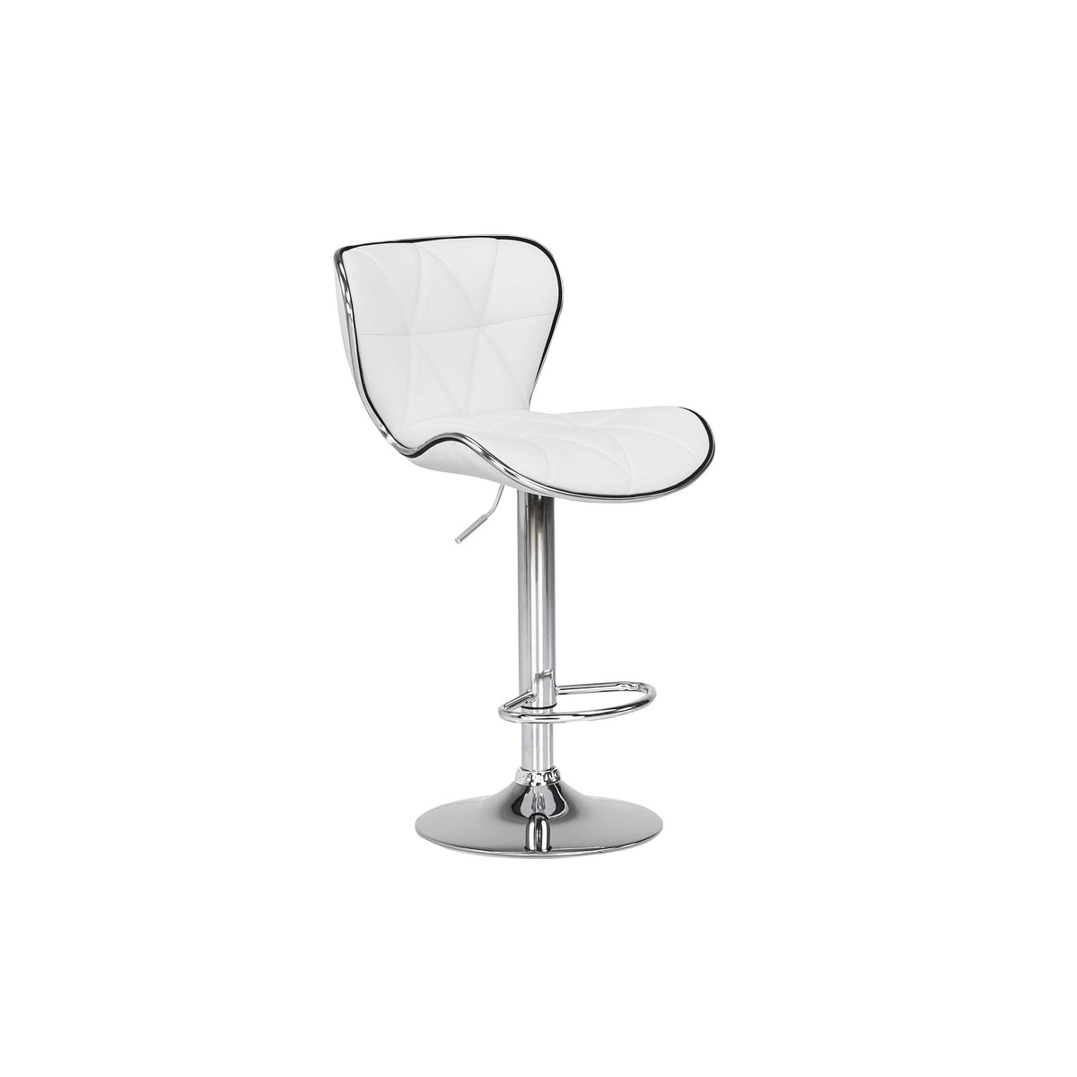 Faux Leather Adjustable Counter/Bar Stool Set of 2 White O659