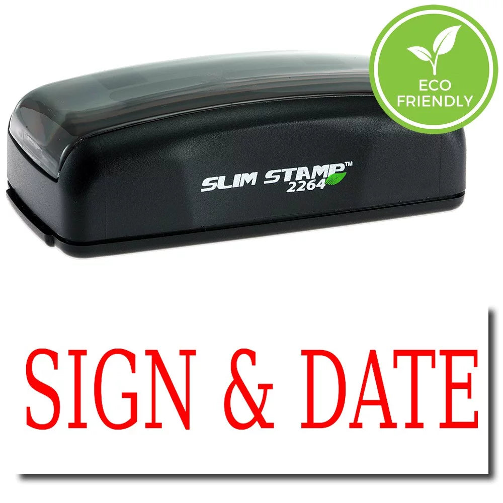 Pre-Inked Sign & Date Stamp with Purple Ink J801086