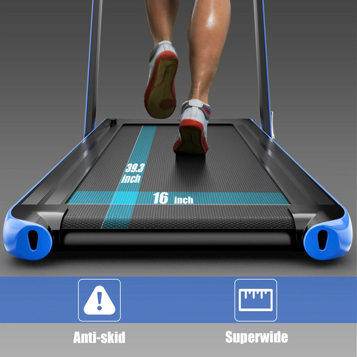 2.25HP 2 in 1 Folding Treadmill with APP Control Black X1608