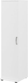White Tall Narrow Storage Cabinet with Door and Shelves S86175