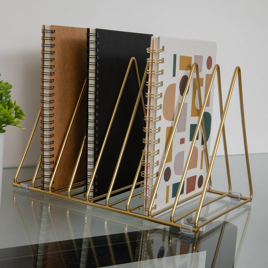 Gold Metal Magazine File Holder H56671