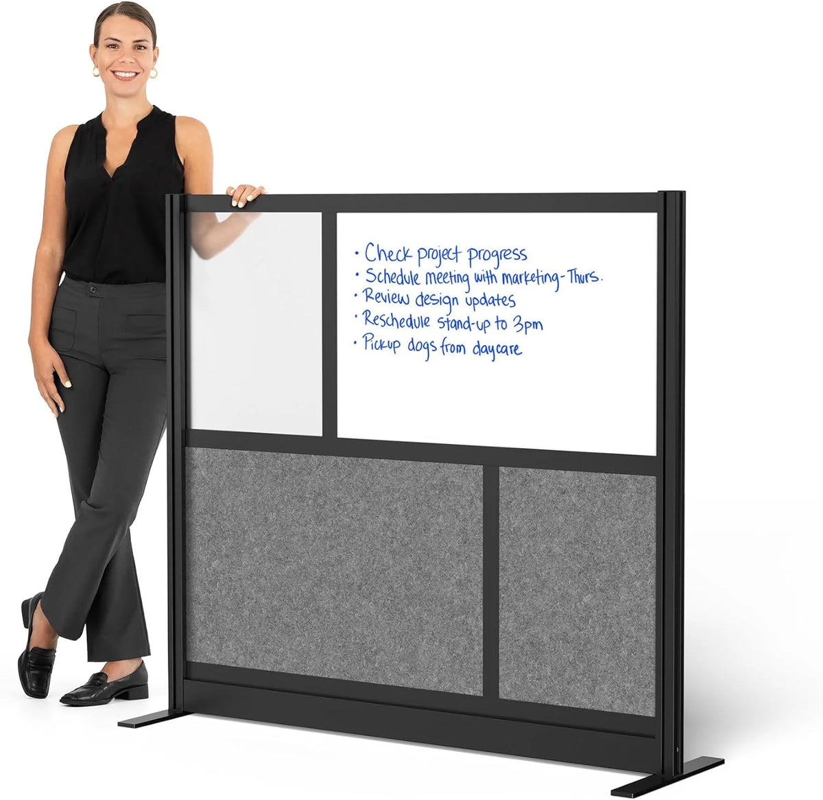 53in x 48in Modular Wall Room Divider with Whiteboard Panels J24399