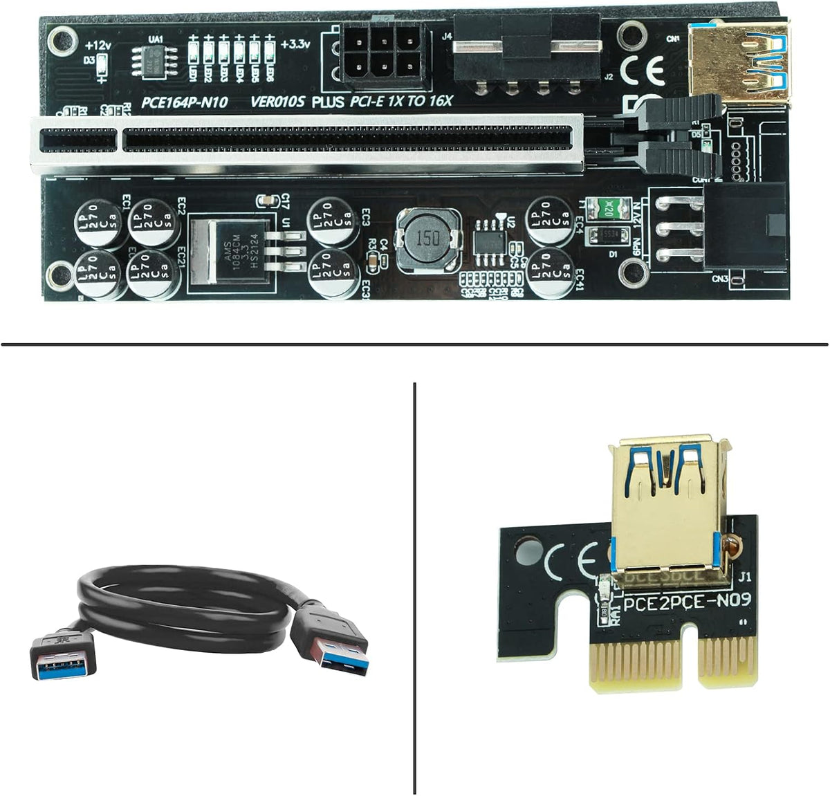 6 Pack PCI-E Riser Express Cable with 60cm USB 3.0 Cable Q5881