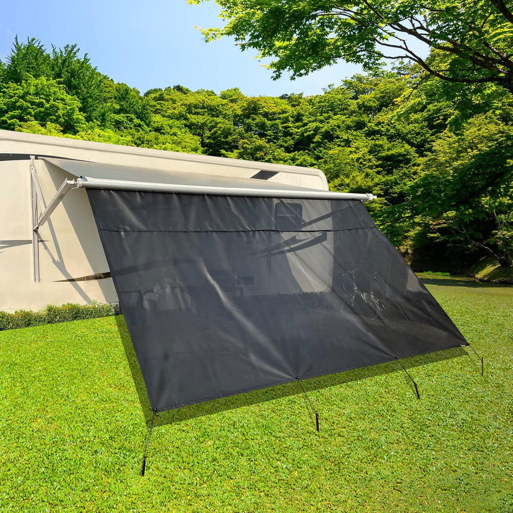 RV Awning Shade Screen with Zipper 8'X15'3'' I9107