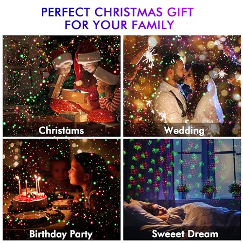 Red & Green Christmas Light Projector with Remote C397