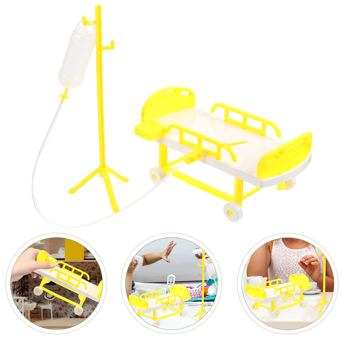 Simulated Medical Bed Children’s Toys Playing Doctor Toy Dollhouse Furniture Hospital Playing Nurse Toy Toddler F86519