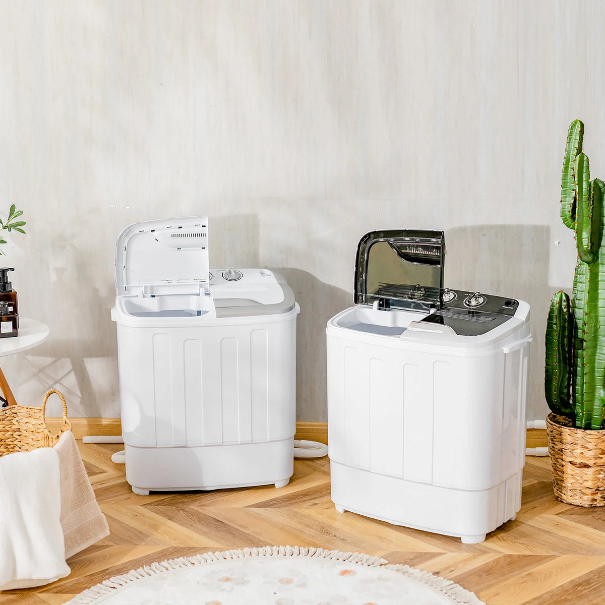 Portable Semi-Automatic Twin Tub Wash Machine Black S709
