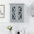 Grey Wooden Storage Cabinet with Double Doors and Drawer K6984