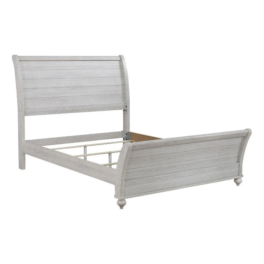 Gray Wood Eastern King Sleigh Panel Bed A9436