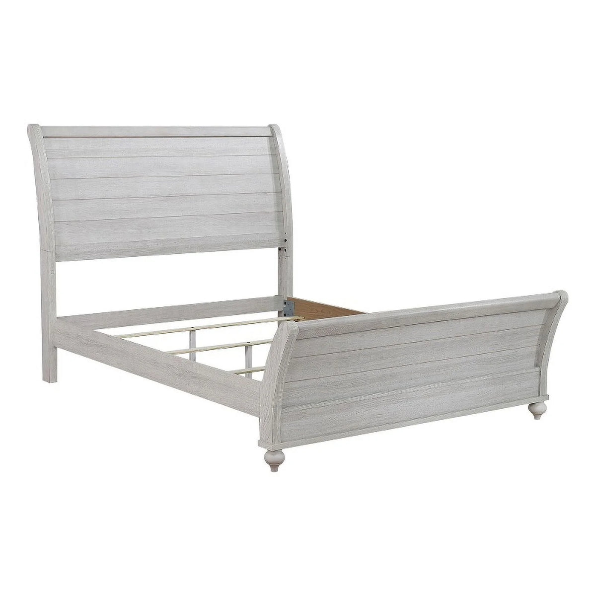 Gray Wood Eastern King Sleigh Panel Bed A9436