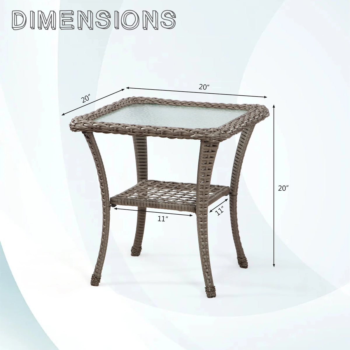 Rattan Wicker Coffee Table Glass Top Steel Frame R1216