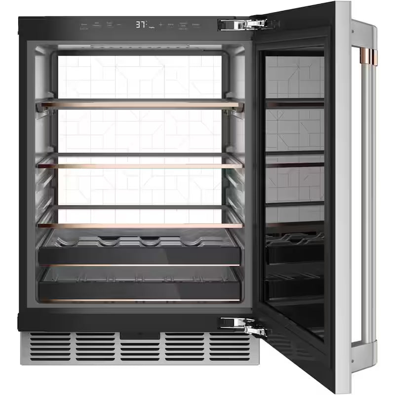24 in. 14-Bottle Wine and 126-Can Beverage Cooler in Stainless Steel X51493