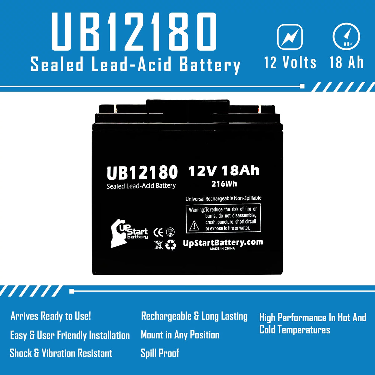12V 18Ah Sealed Lead Acid Battery X49612