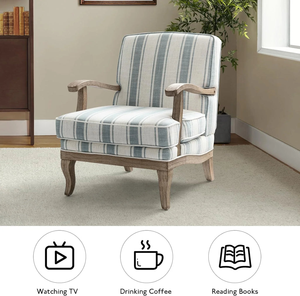 Blue Upholstered Accent Chair Set Of 2 Q27305
