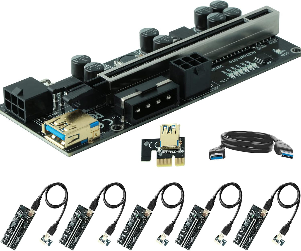 6 Pack PCI-E Riser Express Cable with 60cm USB 3.0 Cable Q5881