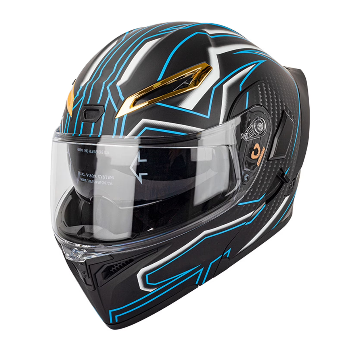 Dual Visor Flip Breathable Motorbike Helmet S624433