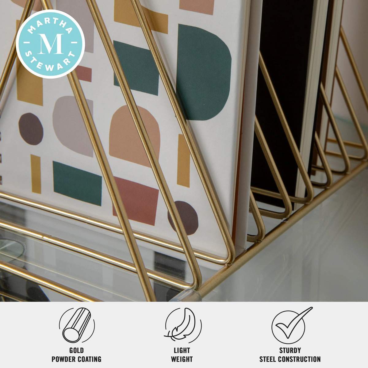 Gold Metal Magazine File Holder H56671