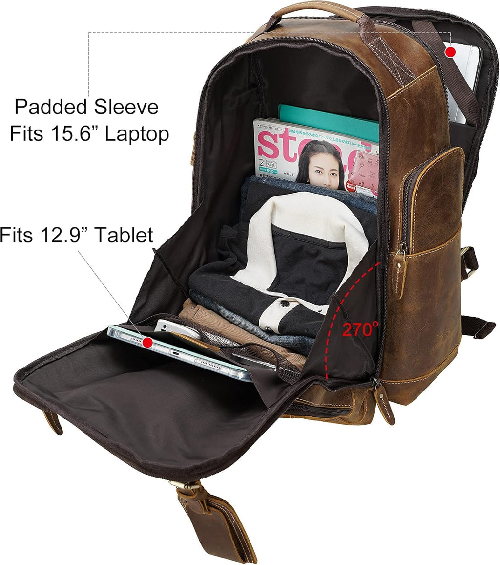 Full Grain Leather 15.6 Laptop Backpack S434358