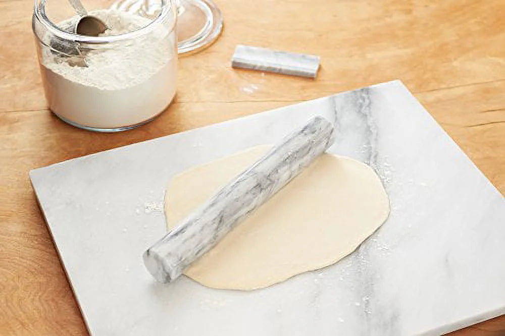 White Marble French Rolling Pin with Base W534