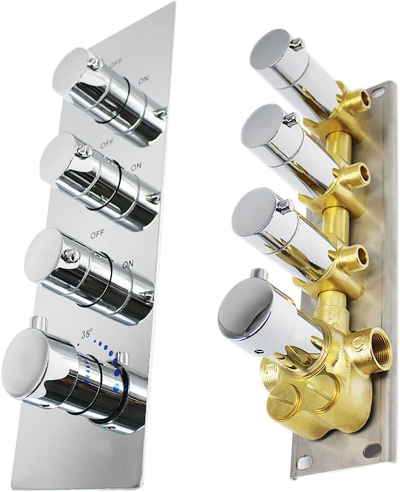 3-way Brass Thermostatic Shower Valve, Chrome K4563
