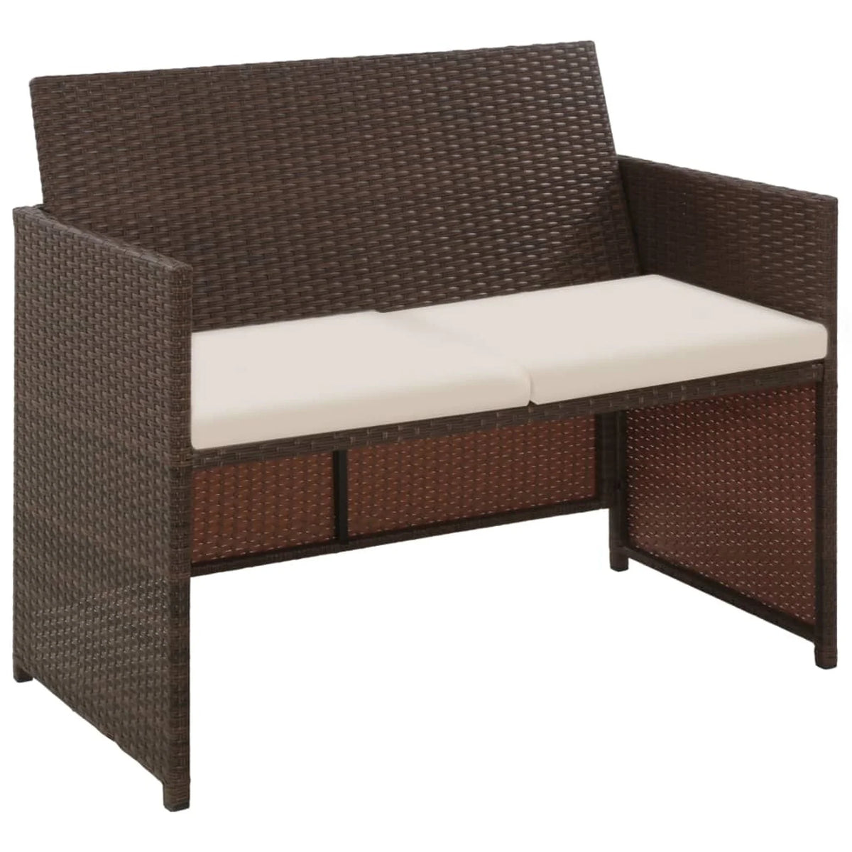 4 Piece Poly Rattan Outdoor Sectional Sofa Set with Coffee Table V765