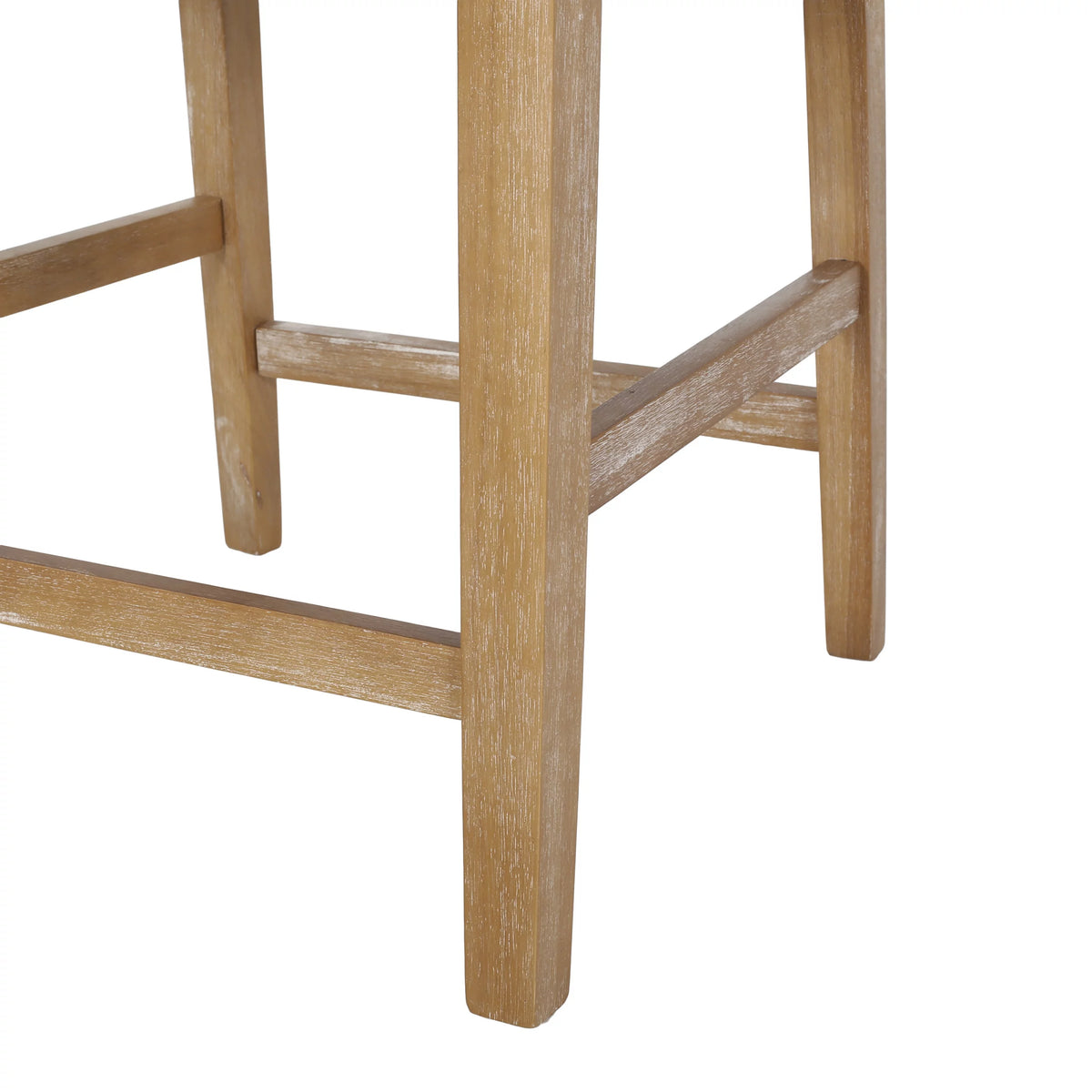 Beige Fabric Upholstered Wood 26 inch Counter Stools Set of 2 T65765