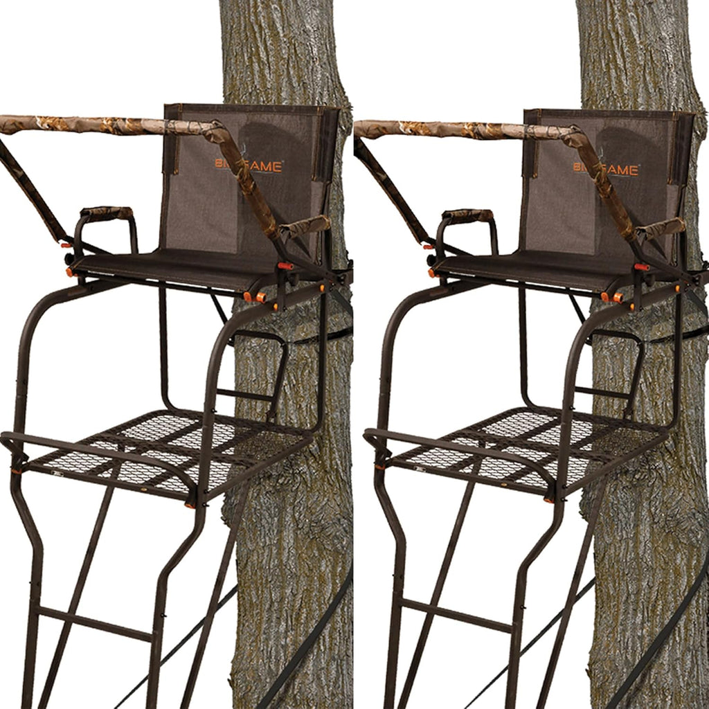 Camouflage 18.5 Foot 1 Person Adjustable Ladder Tree Stand (2 Pack) V500