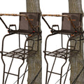Camouflage 18.5 Foot 1 Person Adjustable Ladder Tree Stand (2 Pack) V500