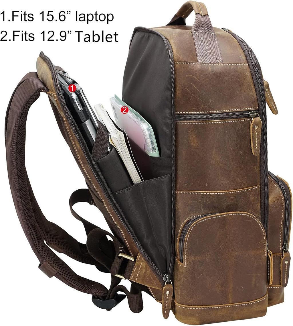 Full Grain Leather 15.6 Laptop Backpack S434358