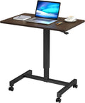 27'' Pneumatic Adjustable Height Mobile Standing Desk Cart White W519663