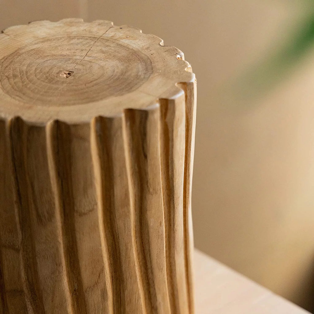 Teak Stump Displays Set of 2 Brown G51903