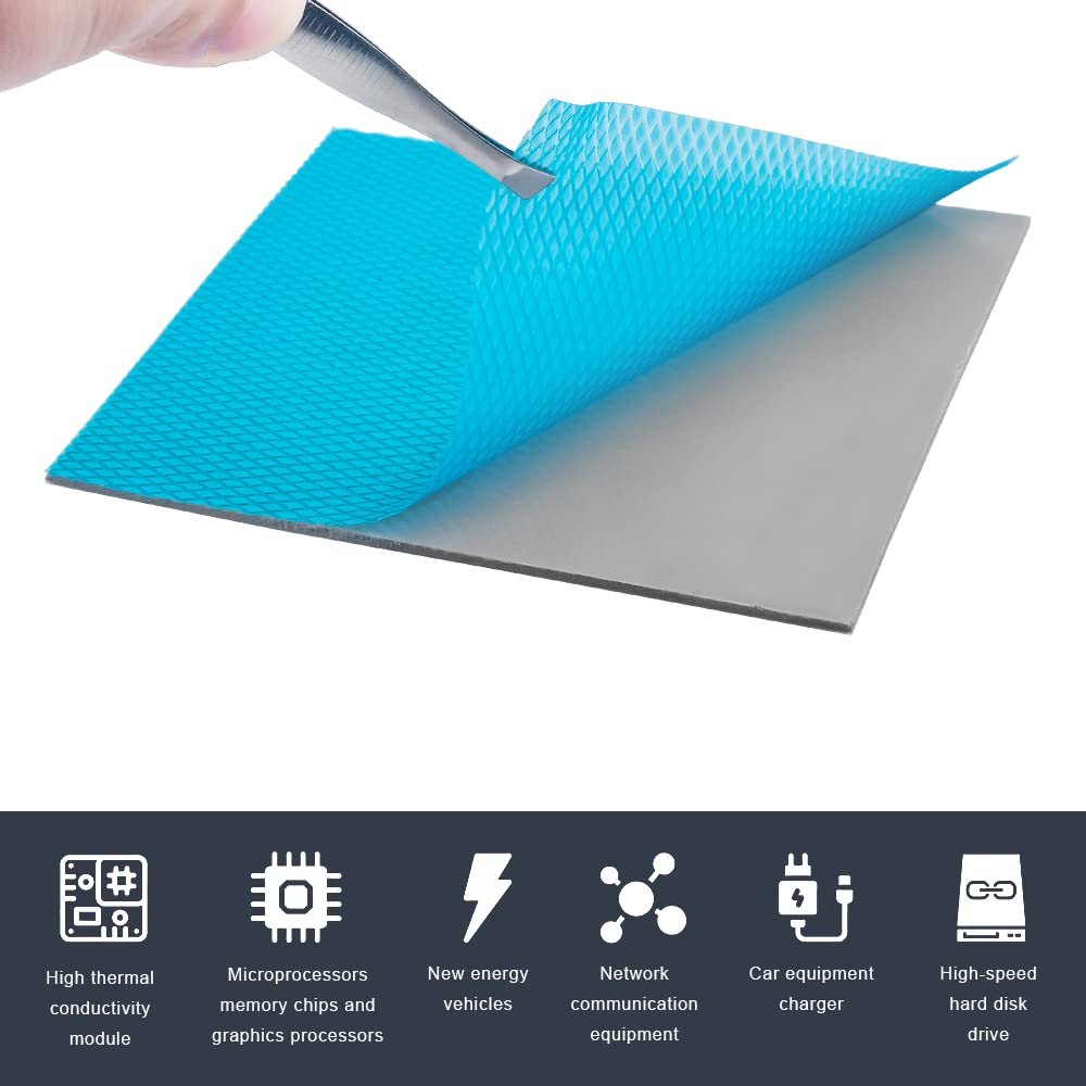 Thermal Pads 120x120x1.5 mm 12.8W/mK Silicone Pad Pack of 2 J10805