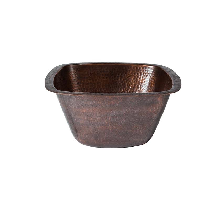 Antique Copper Solid Hand Hammered Copper 16-inch Diameter Round Bar Sink E840