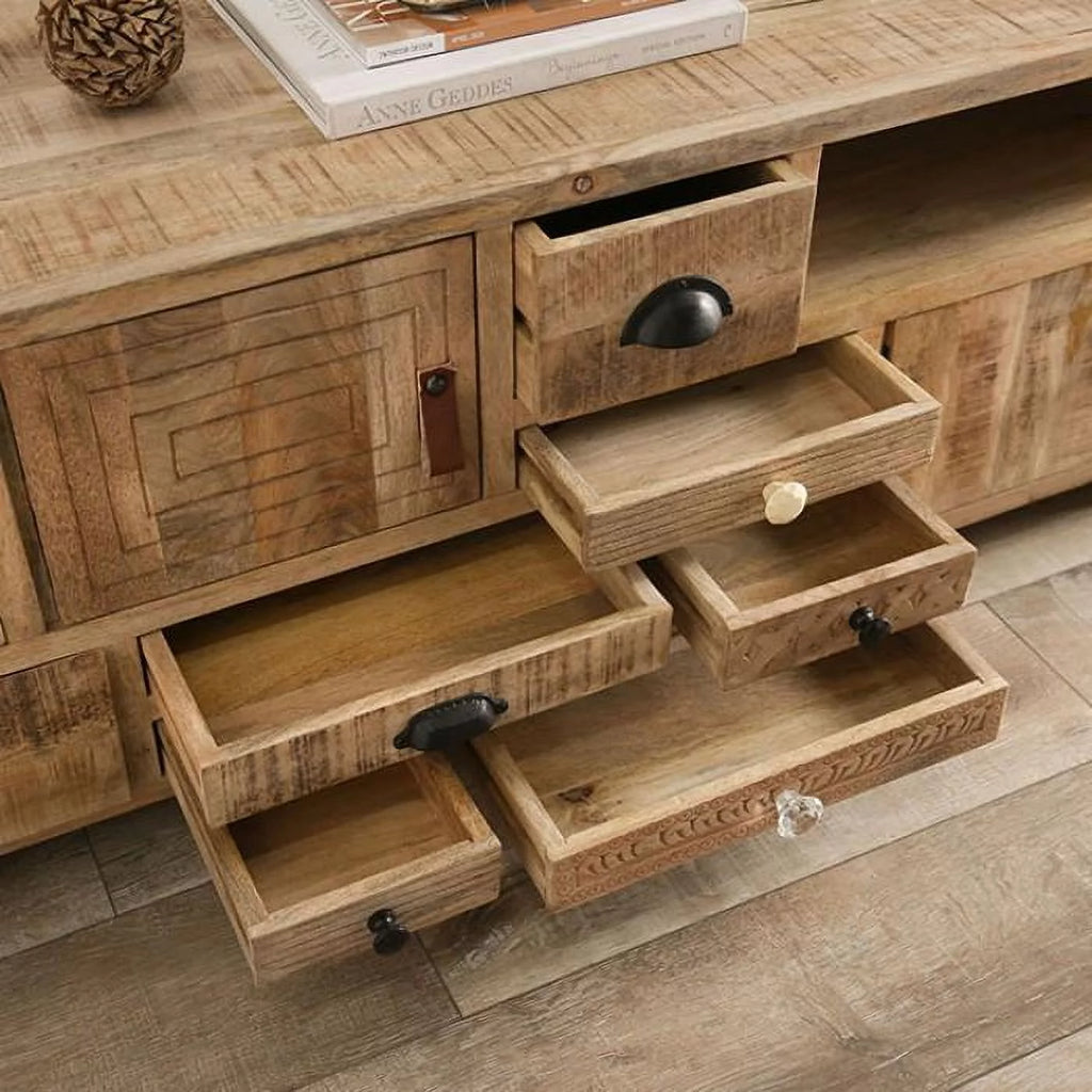 Black Solid Wood Brazilian Pine Coffee Table Set 3pcs Z358282
