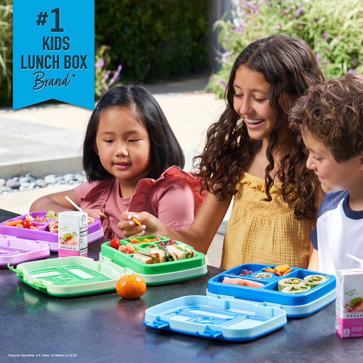 Leak-Proof 5-Compartment Bento-Style Kids Lunch Box, BPA-Free, Dishwasher Safe H64926