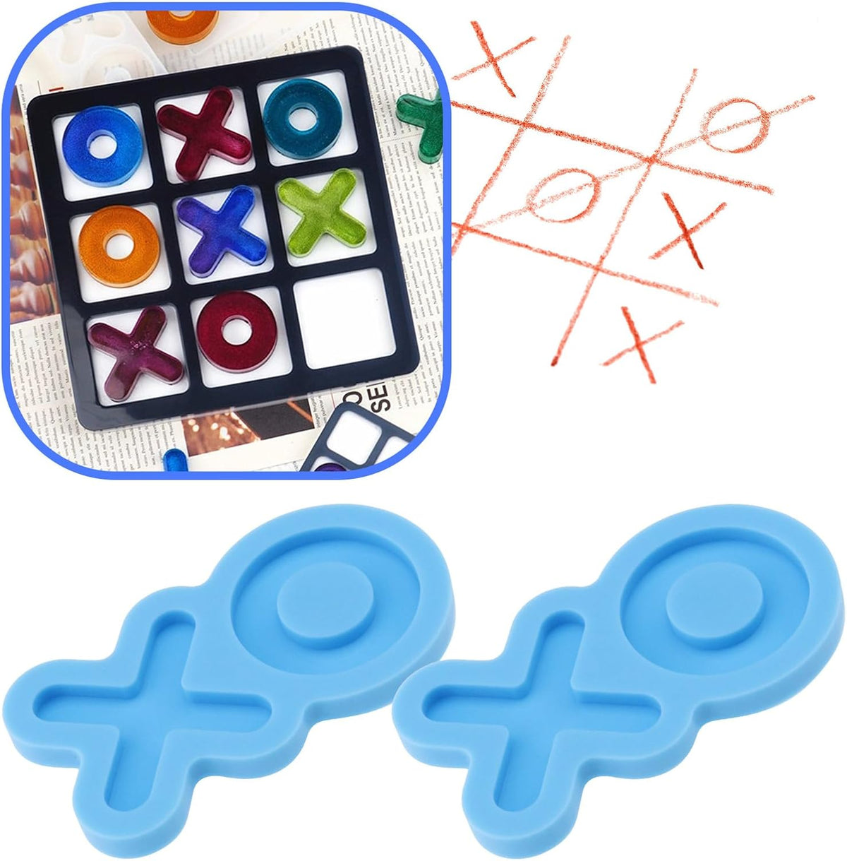 5Pcs Blue Silicone Moulds for Board Game K8715