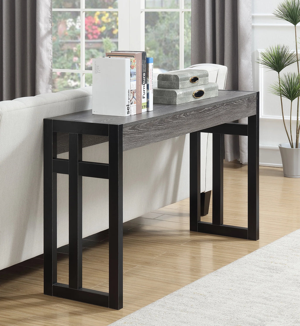 Weathered Gray Black Console Table M242
