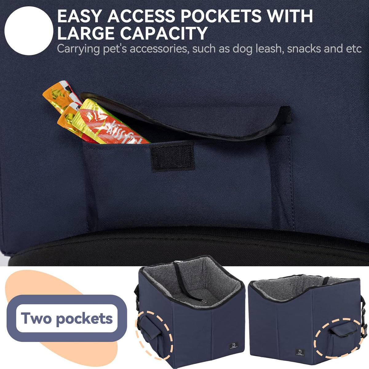 Folding Breathable Dog Booster Car Seat with Carry Bag I34763