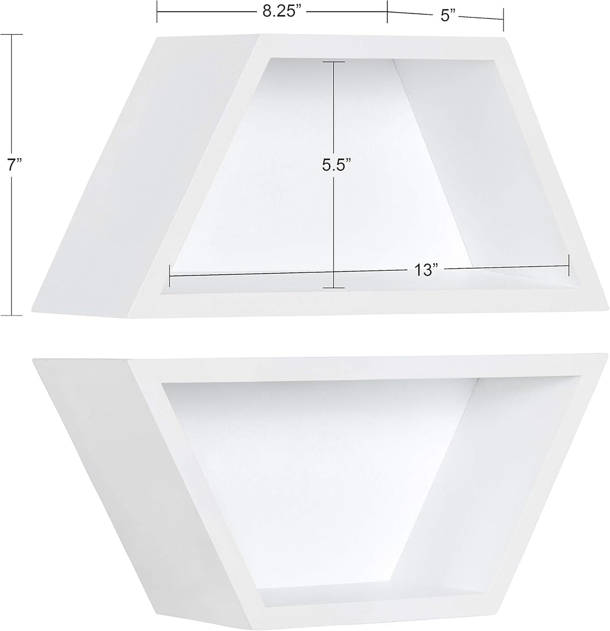 White Set of 2 Geometric Wood Shelves W671865