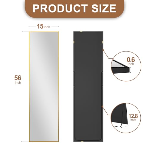 Black Full Length Floor Mirror with Aluminium Frame O225