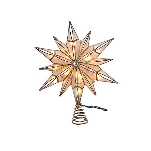 10-Light 12-Point Capiz Star Treetop B688