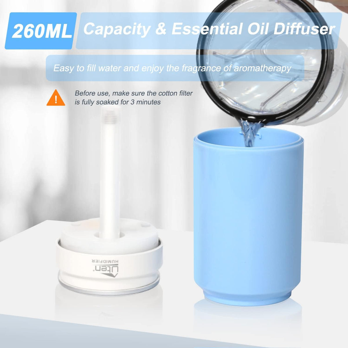 USB Powered Portable Humidifier with 2 Mist Modes R95521