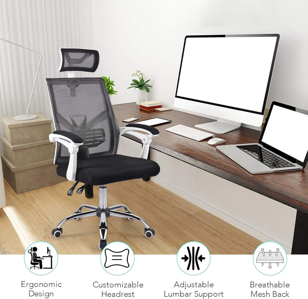 Black Ergonomic Mesh Office Chair with Lumbar Support G77740
