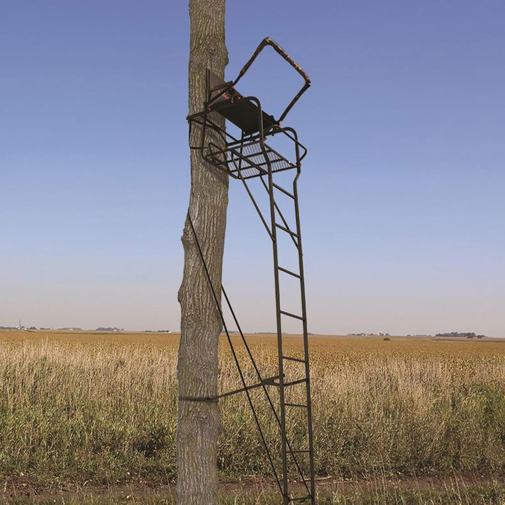 Camouflage 18.5 Foot 1 Person Adjustable Ladder Tree Stand (2 Pack) V500
